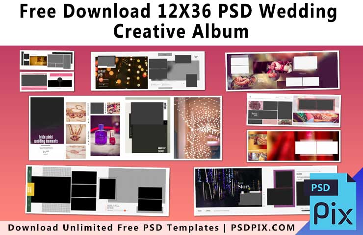 12X36 PSD Wedding Creative Album Free Download