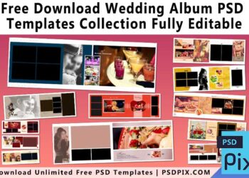 Free Download Wedding Album PSD Templates Collection Fully Editable