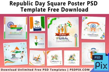 Republic Day Square Poster PSD Template Free Download
