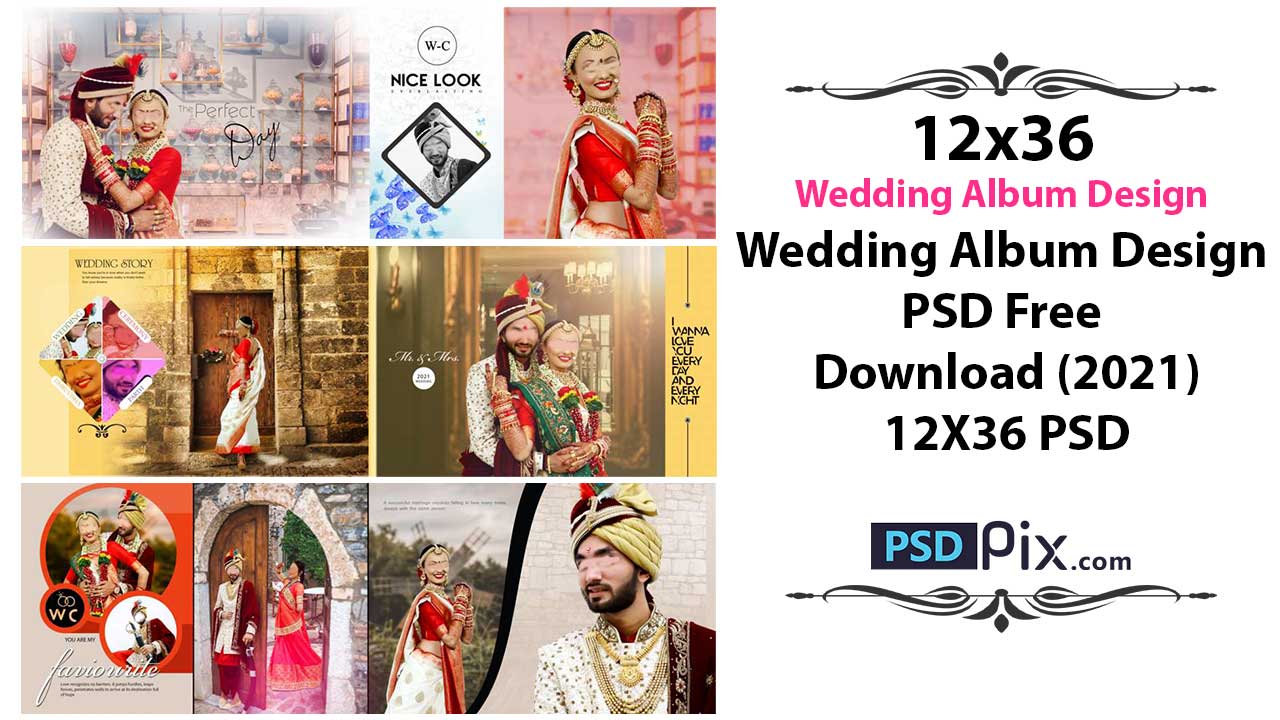 Wedding Album Design PSD Free Download (2021) 12X36 PSD