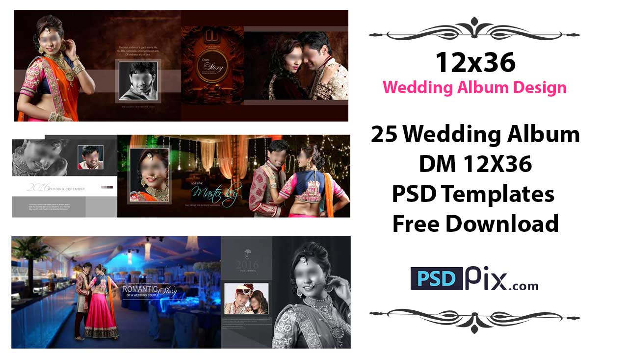 25 Wedding Album DM 12X36 PSD Templates Free Download - PSDPIX.COM