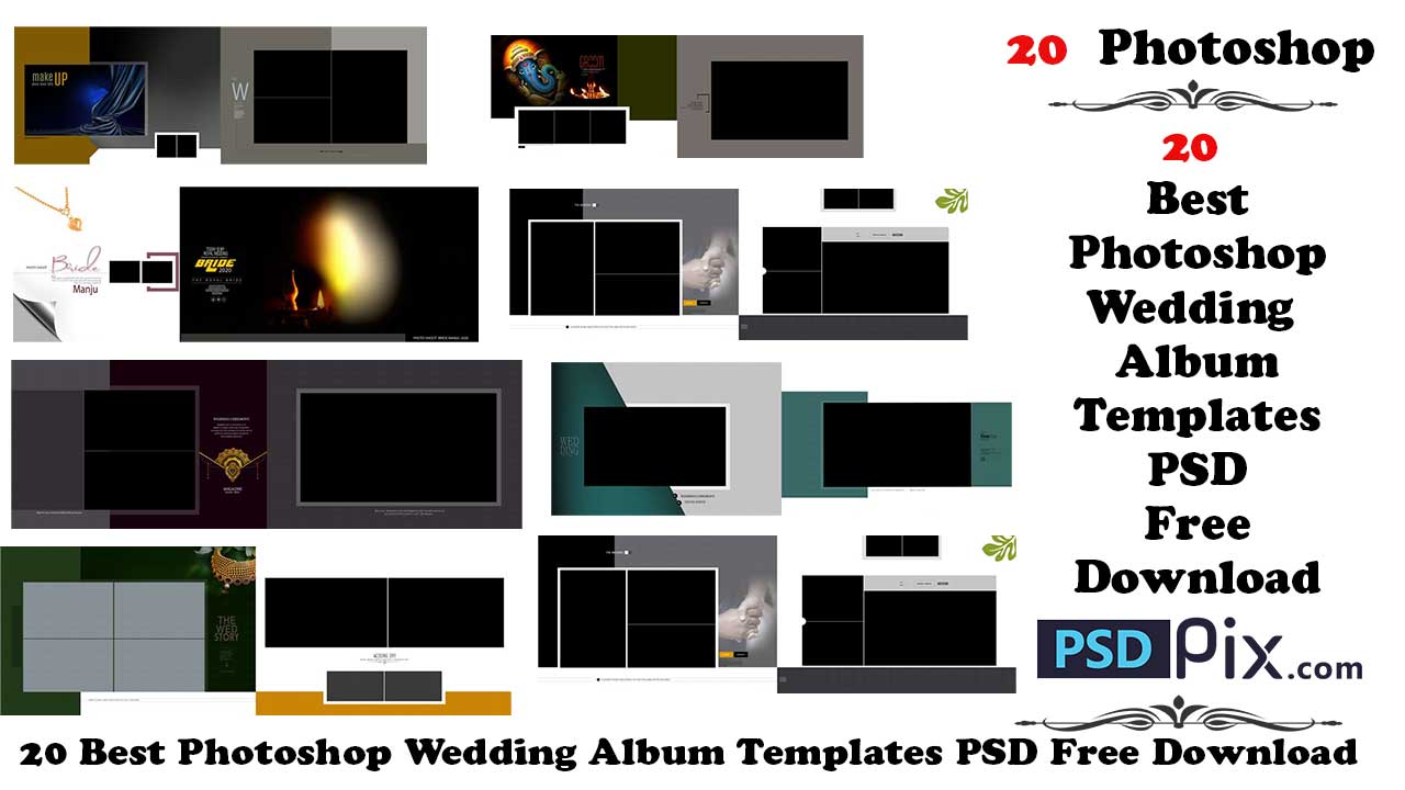 20 Best Photoshop Wedding Album Templates PSD Free Download 