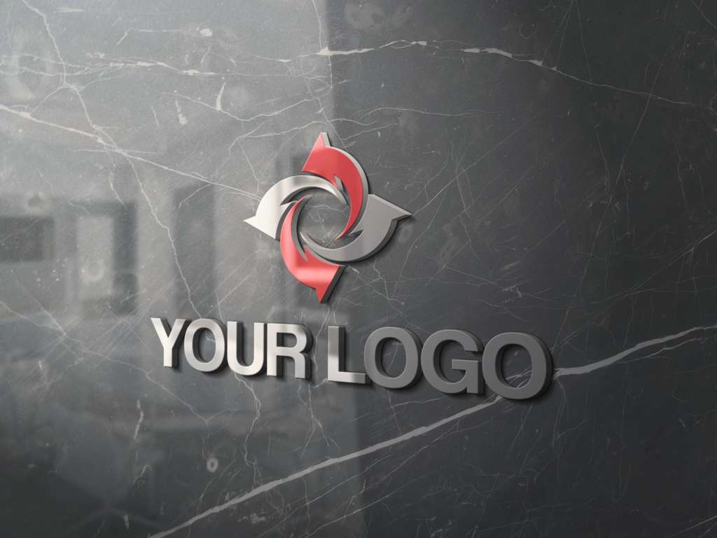 3D Wall Logo Mockup PSD Free Download