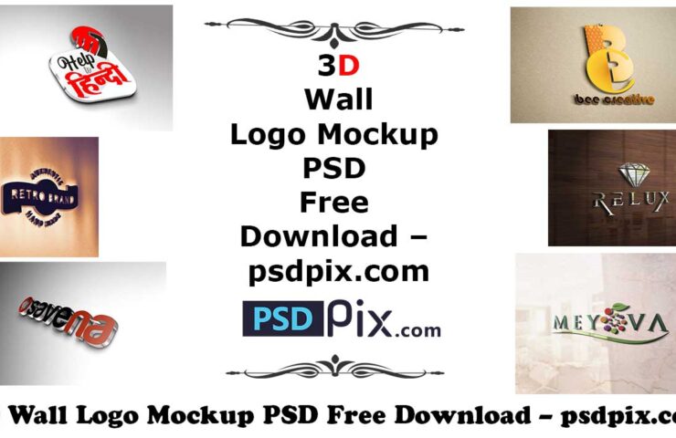 download 3d wall logo mockup