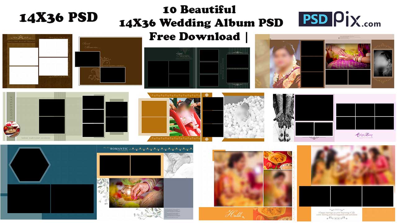 10 Beautiful 14X36 Wedding Album PSD Free Download | 14X36 PSD - PSDPIX.COM