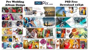 Pre Wedding Album Design PSD Free Download 12X36 (2020) - PSDPIX.COM