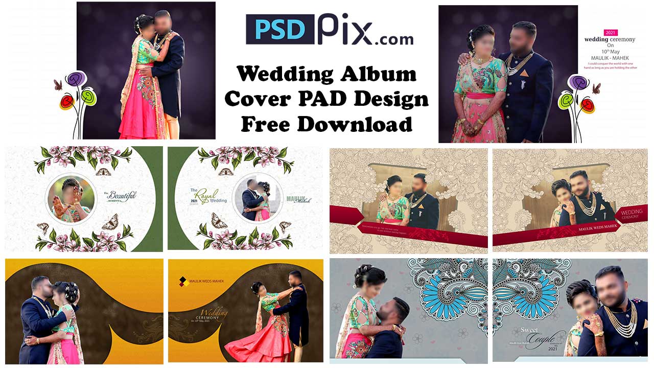 Wedding Album Cover PAD Design Free Download – psdpix.com - PSDPIX.COM