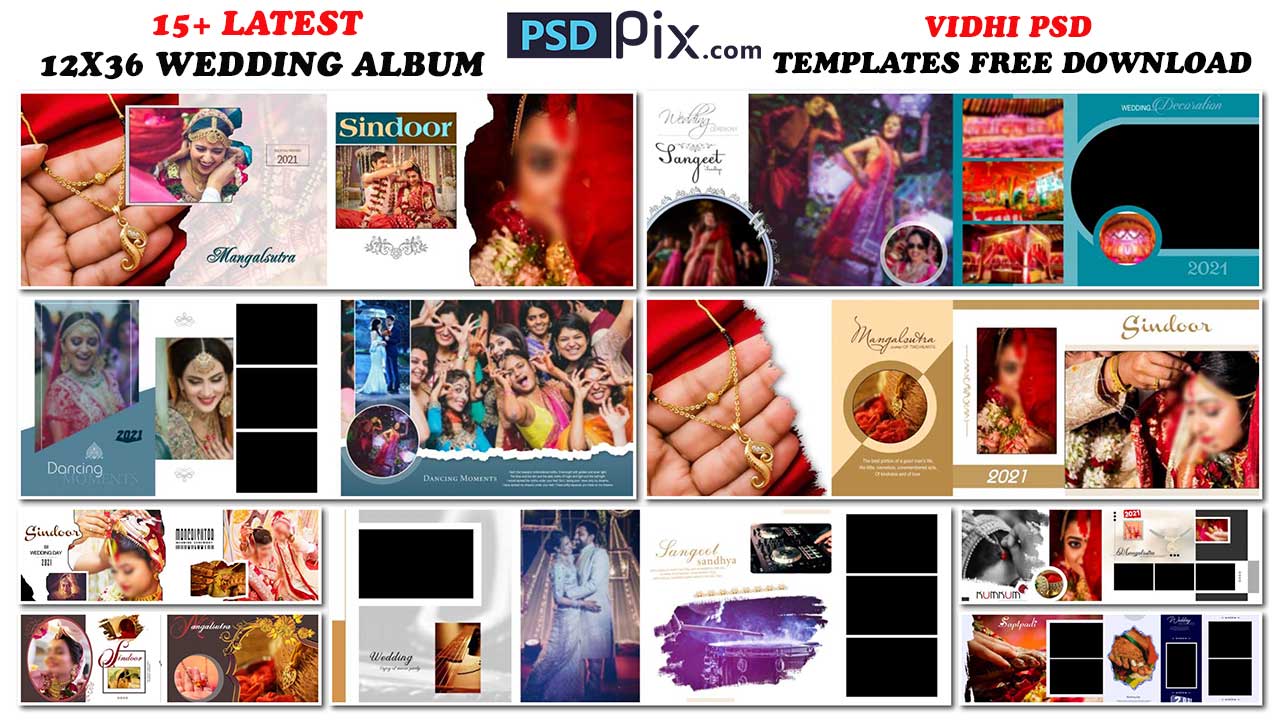 15+ Latest 12X36 Wedding Album Vidhi PSD Templates Free Download