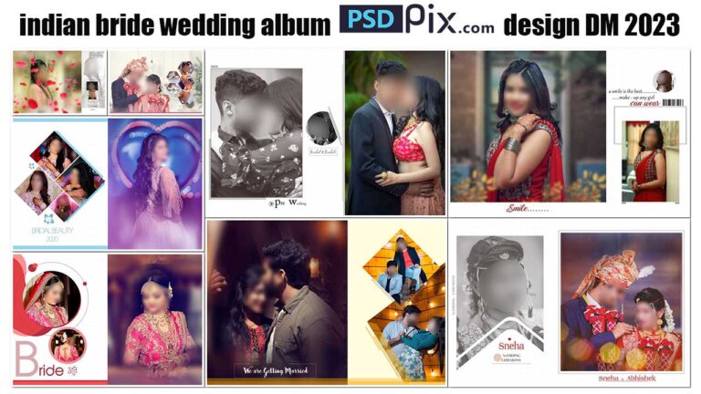 indian bride wedding album design DM 2023 - PSDPIX.COM