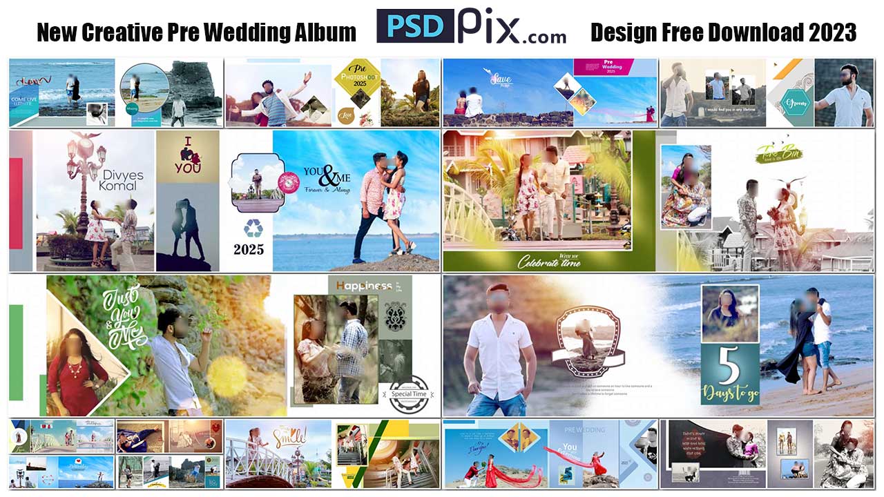 New Creative Pre Wedding Album Design Free Download 2023 - PSDPIX.COM