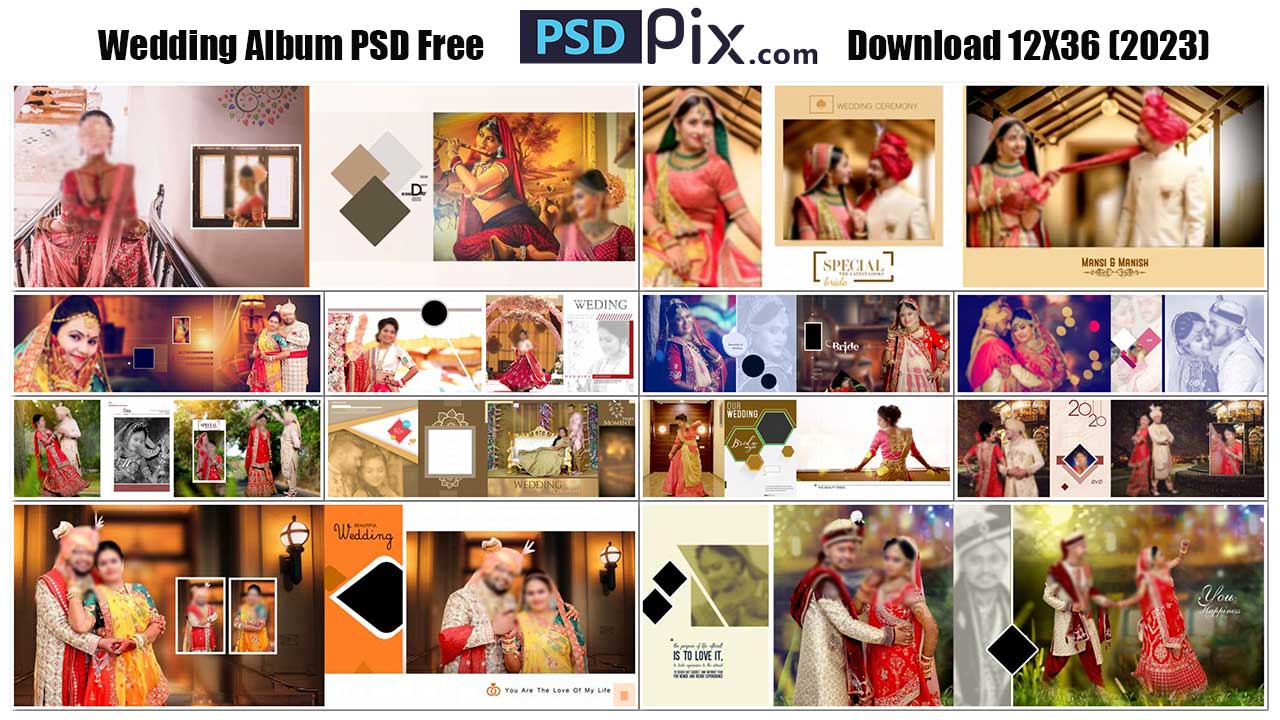 Wedding Album PSD Free Download 12X36 (2023) - PSDPIX.COM