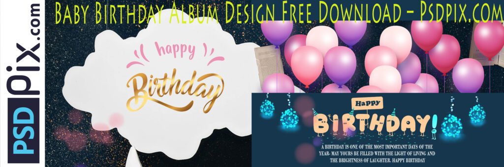 Happy Birthday Digital Backdrop PSD File Free Download - PsdPix.Com ...