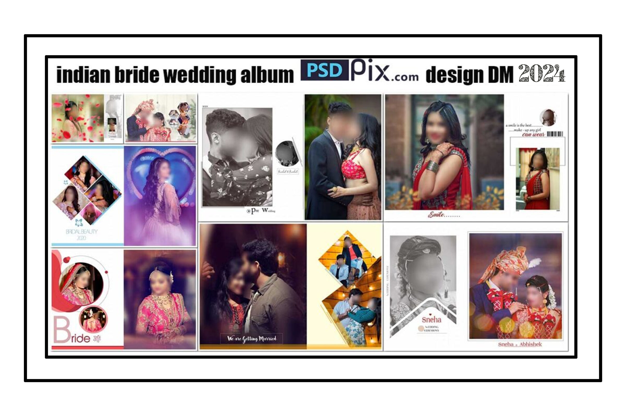 15X24 Bride Close up Album Layout Design PSD Free Download (2024 ...